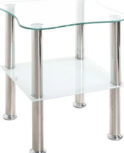 Haku Beistelltisch mit Metallgestell und Glasablagen | 10 kg Tragkraft
