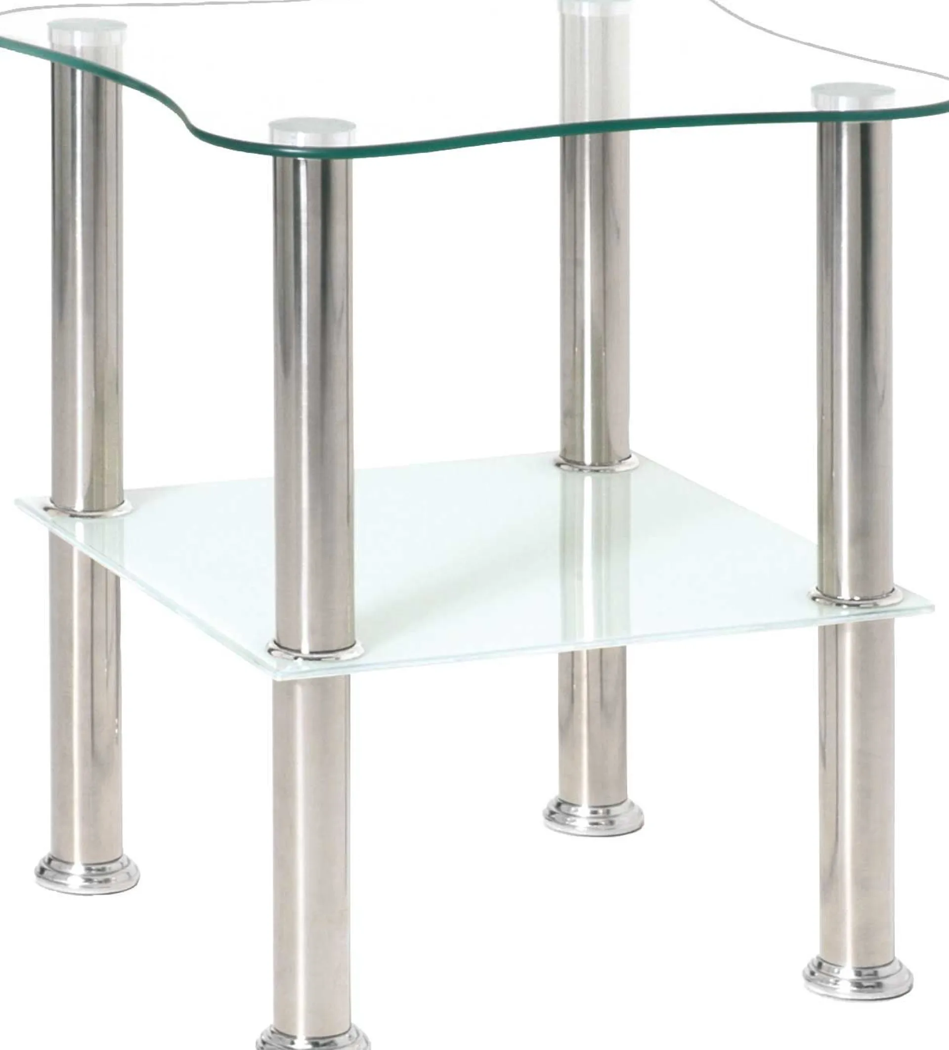 Haku Beistelltisch mit Metallgestell und Glasablagen | 10 kg Tragkraft