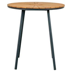 House Nordic Beistelltisch mit Teakholzplatte - Natur/Schwarz