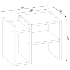 Emob Beistelltisch Piyon - 50x30x40cm - mit Ablage -