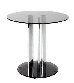 Haku Beistelltisch Roano - grau getöntes Glas/schwarz