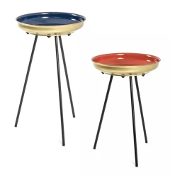 Haku Beistelltisch-Set | Großer und kleiner Beistelltisch | Blau und Rot