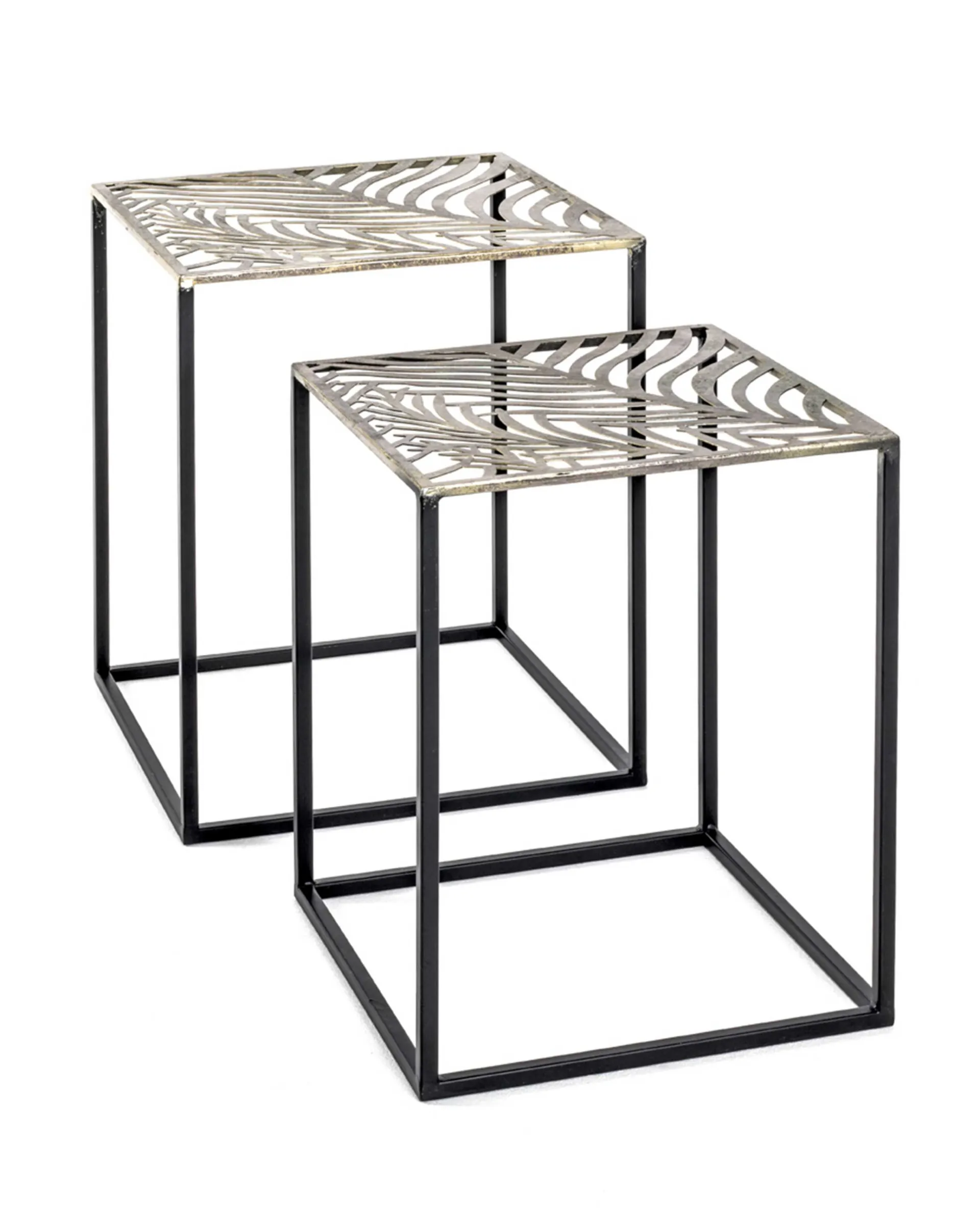 Haku Beistelltisch-Set | 35 x 35 x 45 cm | Black Leaf Design