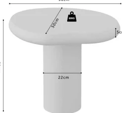 Rousseau Beistelltisch Tavares - 58x50x50cm - organische Form - ecru
