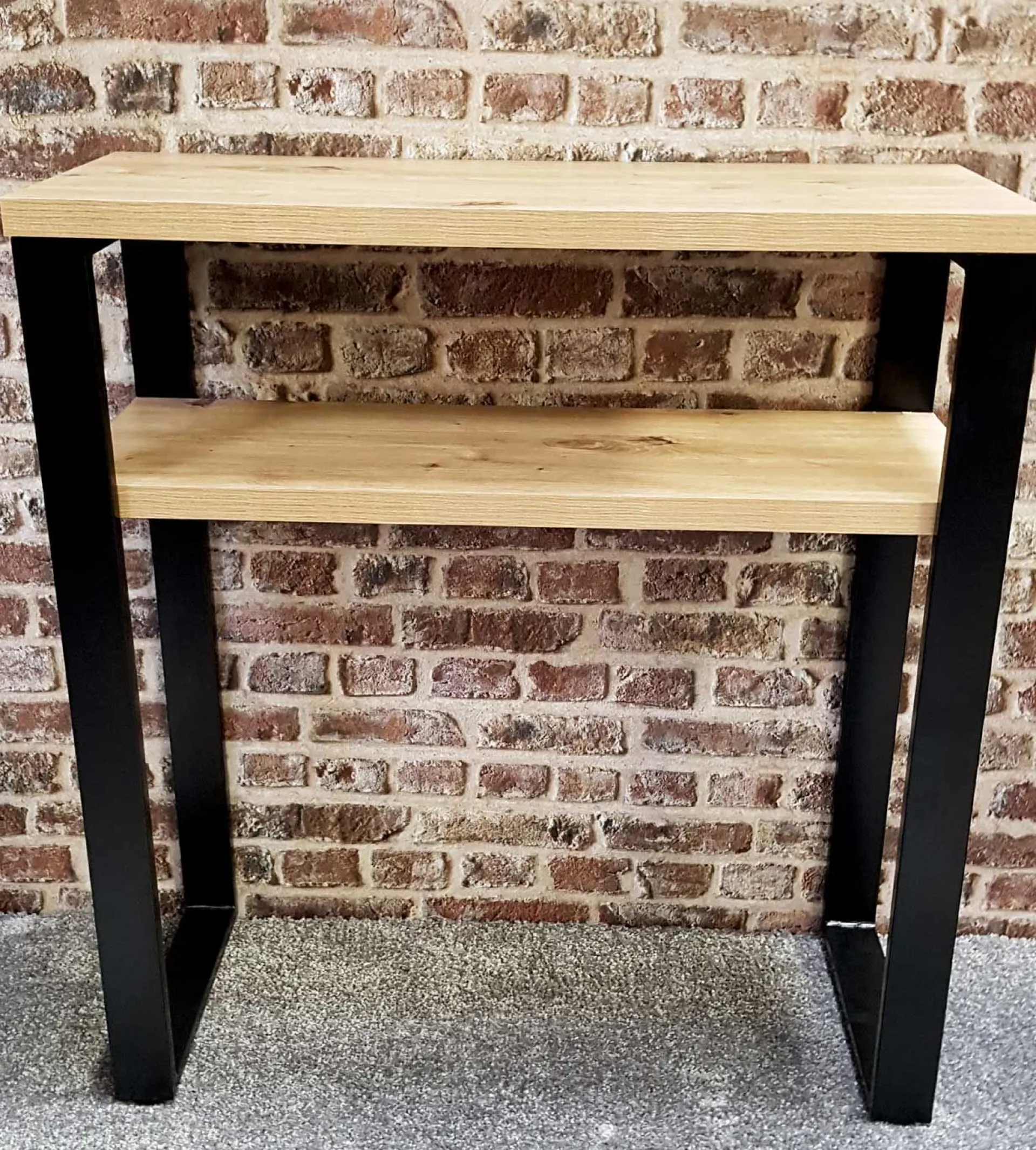 Haku Beistelltisch | 70 x 28 x 75 cm | Anthracite Oak Design