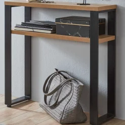 Haku Beistelltisch | 70 x 28 x 75 cm | Anthracite Oak Design