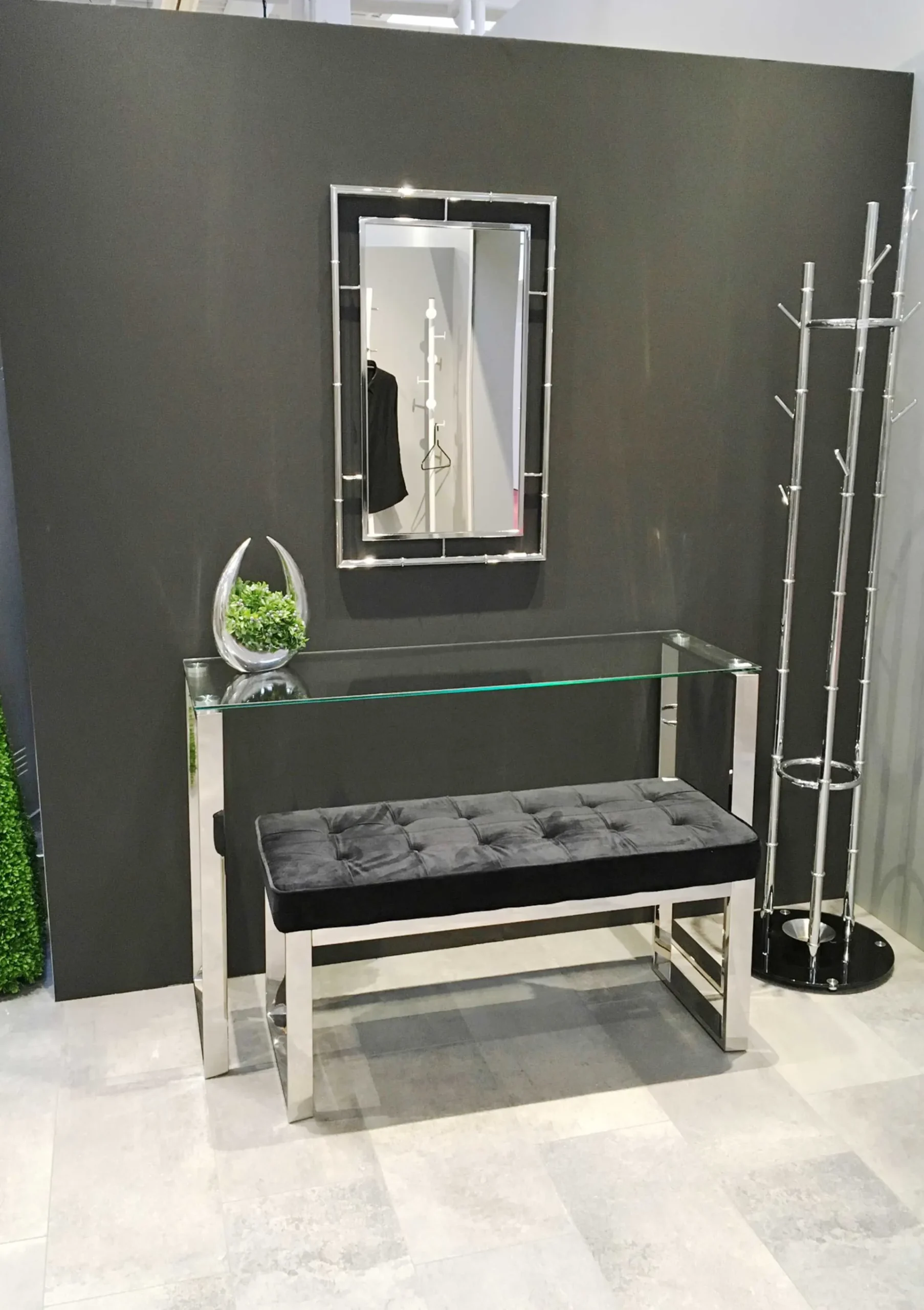 Haku Beistelltisch | 120 x 40 x 78 cm | Metall/Glas