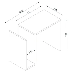 Emob Beistelltisch Yosun - 61x30x47cm -