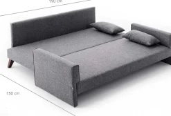 Emob Bella 3-Sitzer-Schlafsofa | HOLZ-/MDF-RAHMEN |