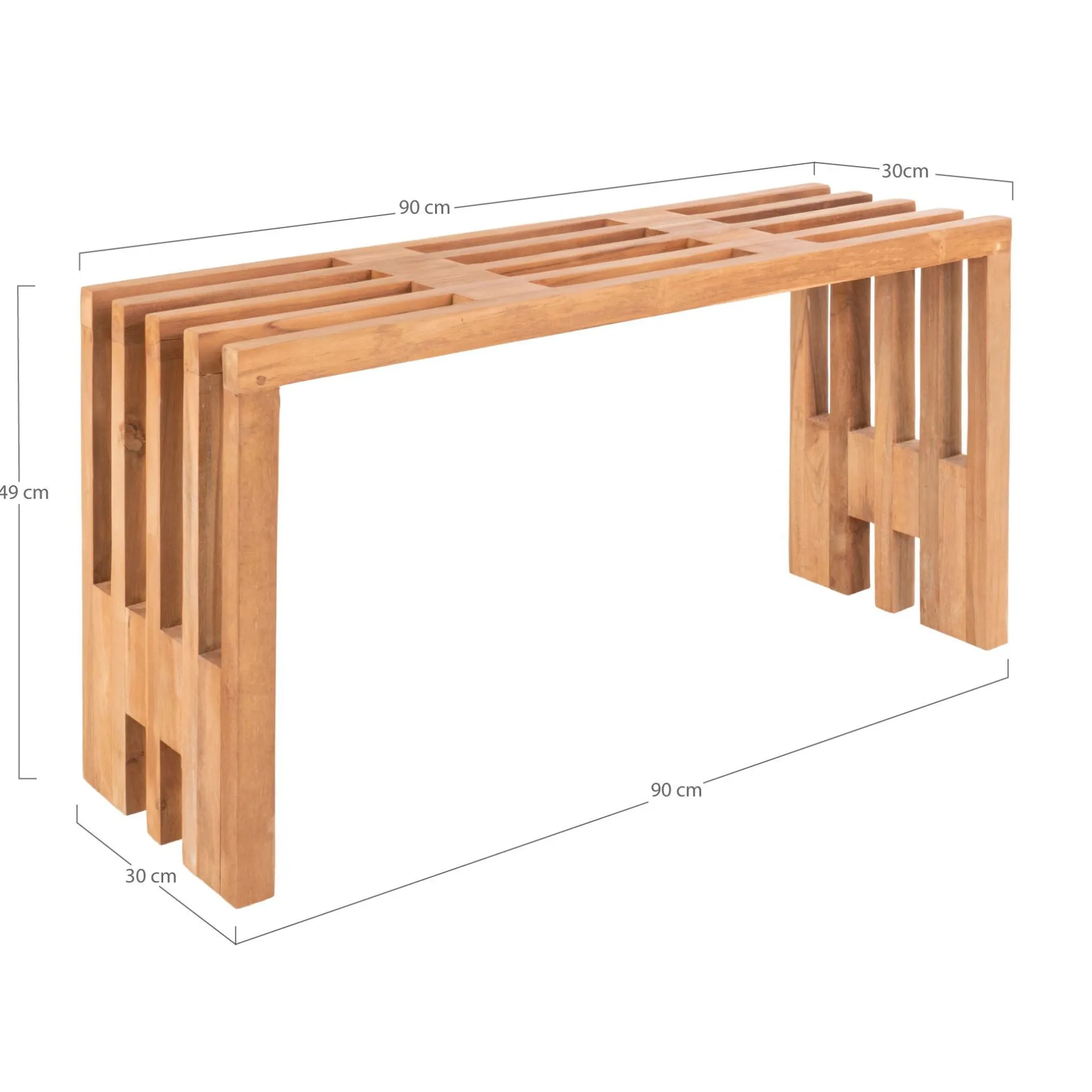 House Nordic Benidorm-Bank aus Teakholz 90x30x49 cm