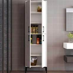 Berlin A Mehrzweckschrank | 100 % MELAMIN | Weiß