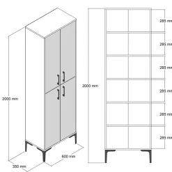 Berlin A Mehrzweckschrank | 100 % MELAMIN | Weiß