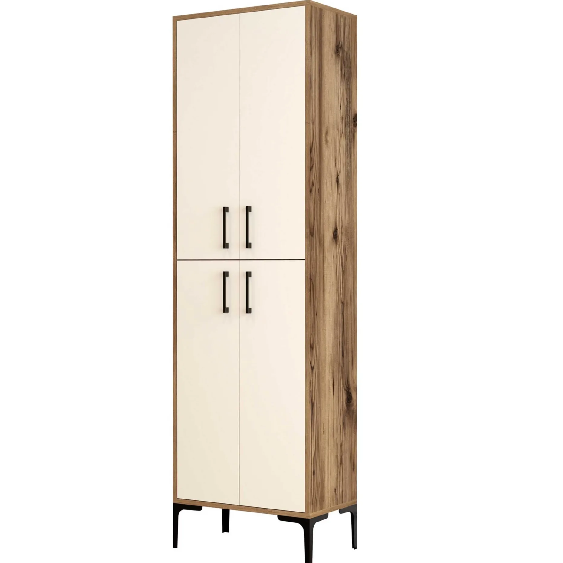 Berlin AS Schuhschrank | 100 % MELAMIN | Walnuss, Creme