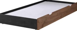 Bett Alex 90x200cm (inkl. Lattenrost) mit Bettkasten - braun/schwarz
