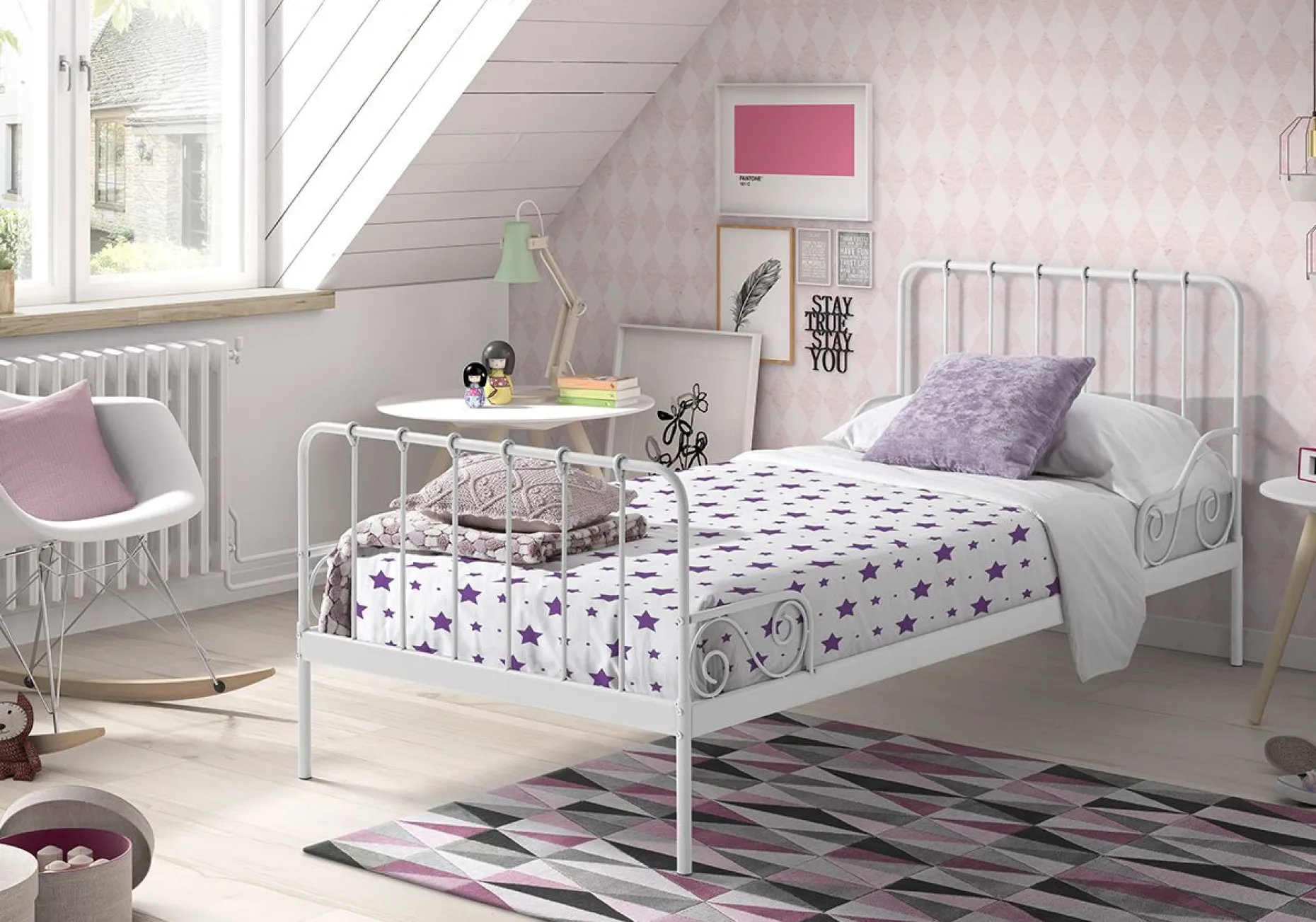 Bett Alice (90x200 cm) - weiß