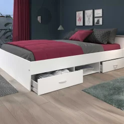 Bett Alma 140x200cm mit 2 Schubladen - weiß