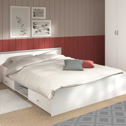 Bett Alma 140x190cm mit Schubladen - weiß