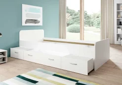 Bett Barko 90x200 mit 3 Schubladen - weiß