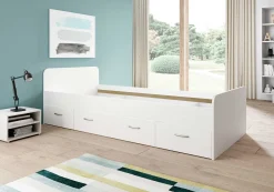 Bett Barko 90x200 mit 3 Schubladen - weiß