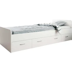 Bett Barko 90x200 mit 3 Schubladen - weiß