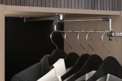 Bettbrücke Ponte 265cm mit zwei Nachttischen und LED-Beleuchtung - Eiche Dekor/schwarz
