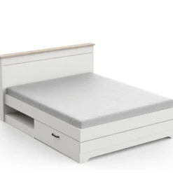Bett Charme 160x200 cm-Kronberg Eiche/weiß strukturiert