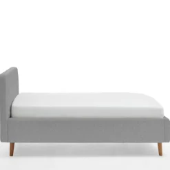 Bett Dalila 140x200cm Teddystoff - grau