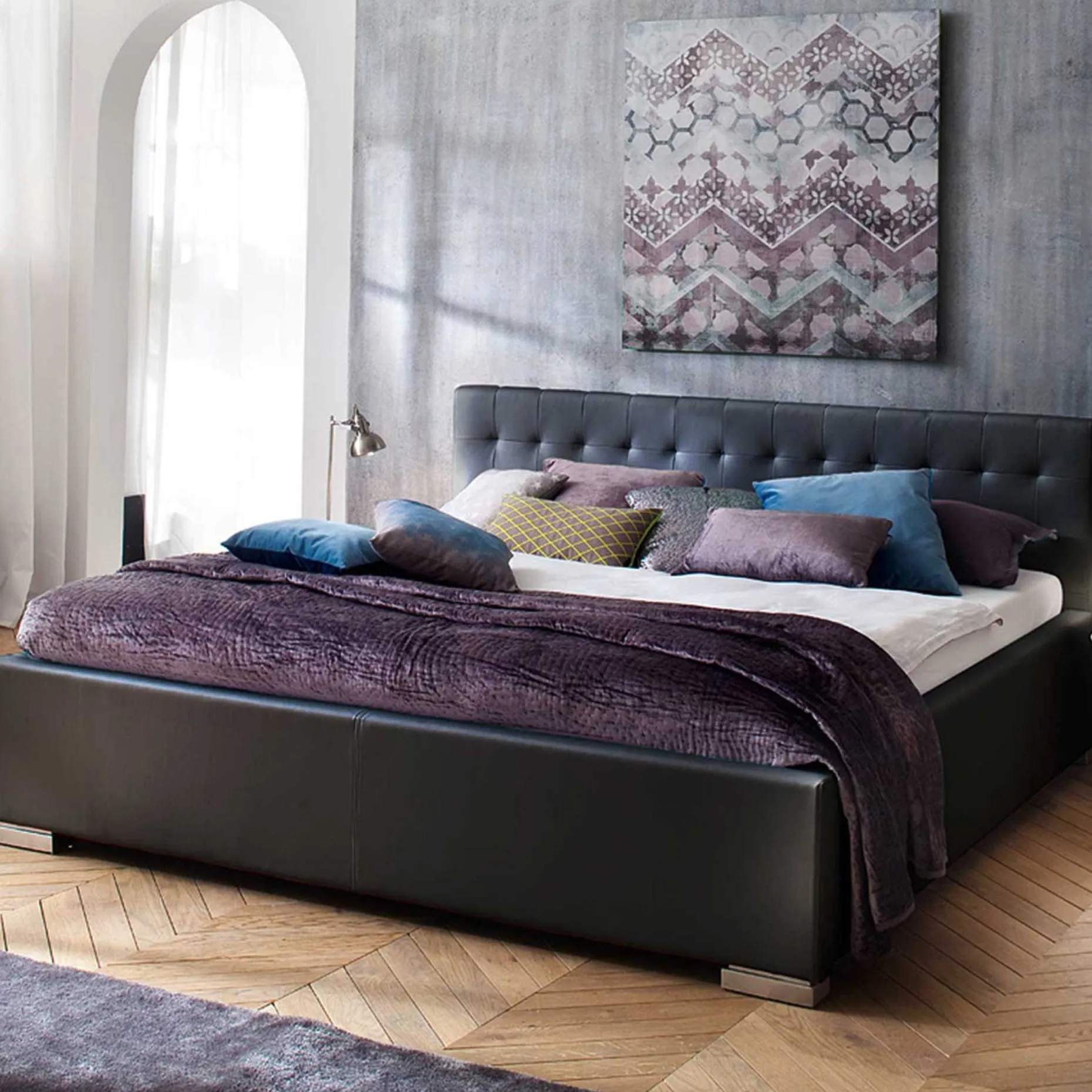 Bett Delphine 140x200 - schwarz