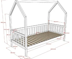 Bettgestell Home - 90x200 cm - mit Gitter - Eiche massiv