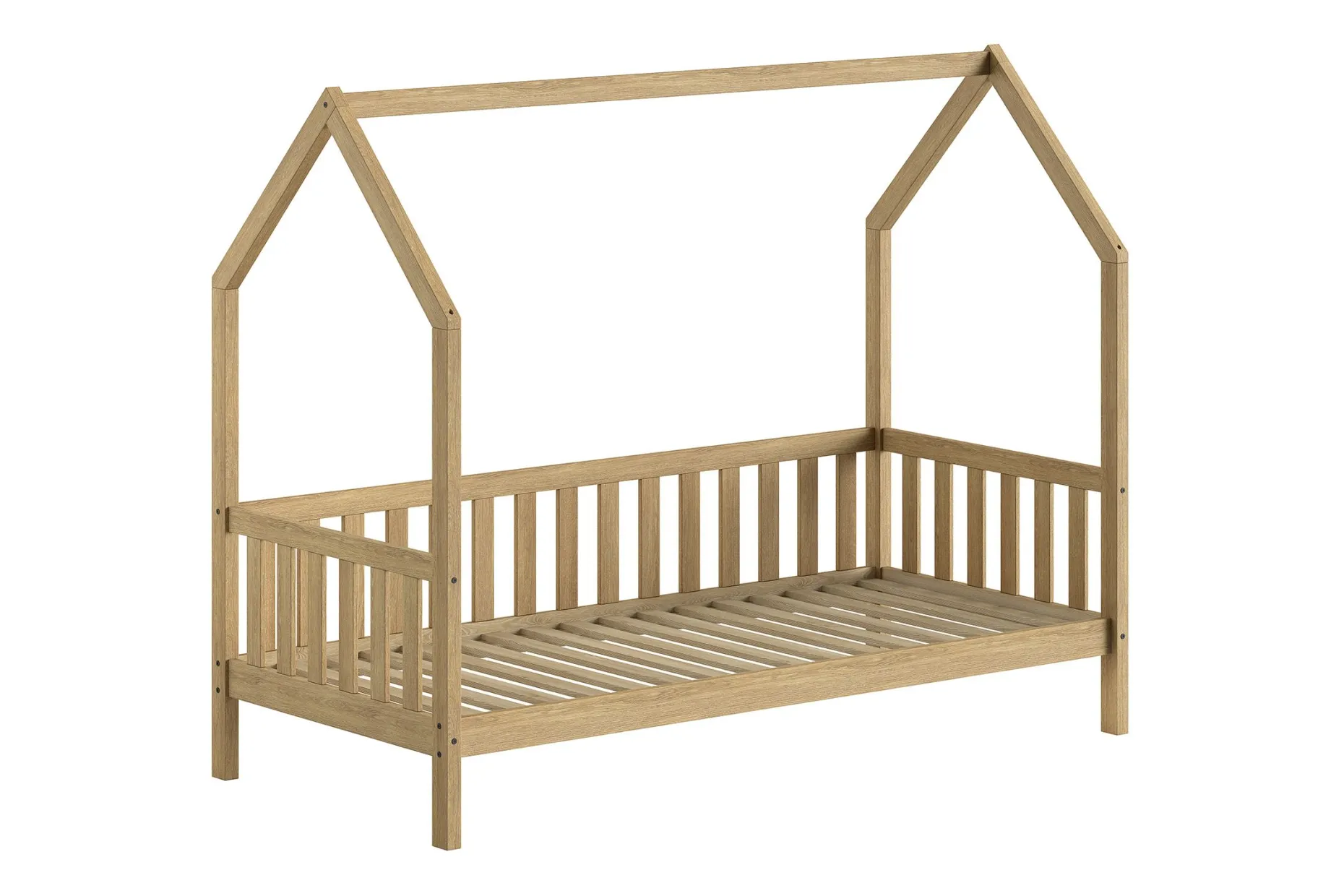 Bettgestell Home - 90x200 cm - mit Gitter - mit Bettschublade - Eiche