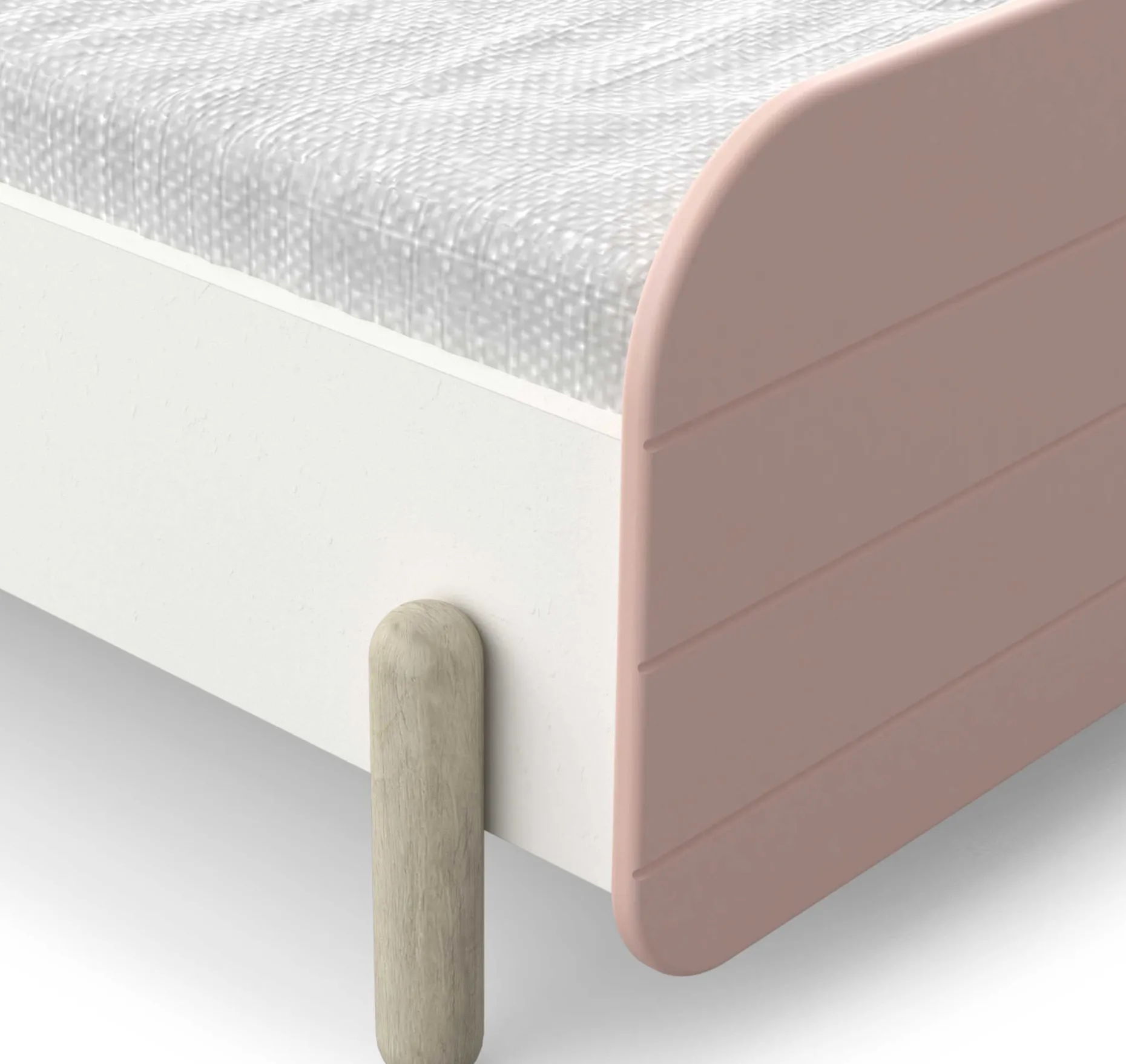 Bett Janne 90 x 200 cm-mattrosa/mattweiß
