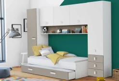 Bettkasten Tidelle matt weiß/beige