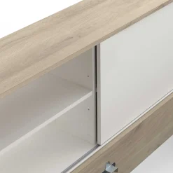 Bett Liva 90 x 190/200 cm-Kronberg Eiche/Mattweiß