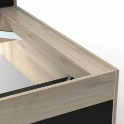 Bett Liva 90 x 190/200 cm-Kronberg Eiche/Mattschwarz