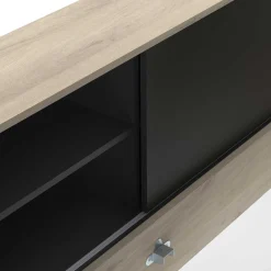 Bett Liva 90 x 190/200 cm-Kronberg Eiche/Mattschwarz