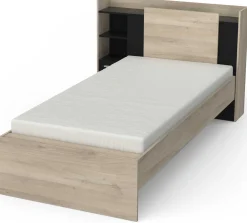 Bett Liva 90 x 190 cm-Kronberg Eiche/mattschwarz