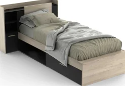 Bett Liva 90 x 190 cm-Kronberg Eiche/mattschwarz