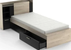 Bett Liva 90 x 190 cm-Kronberg Eiche/mattschwarz
