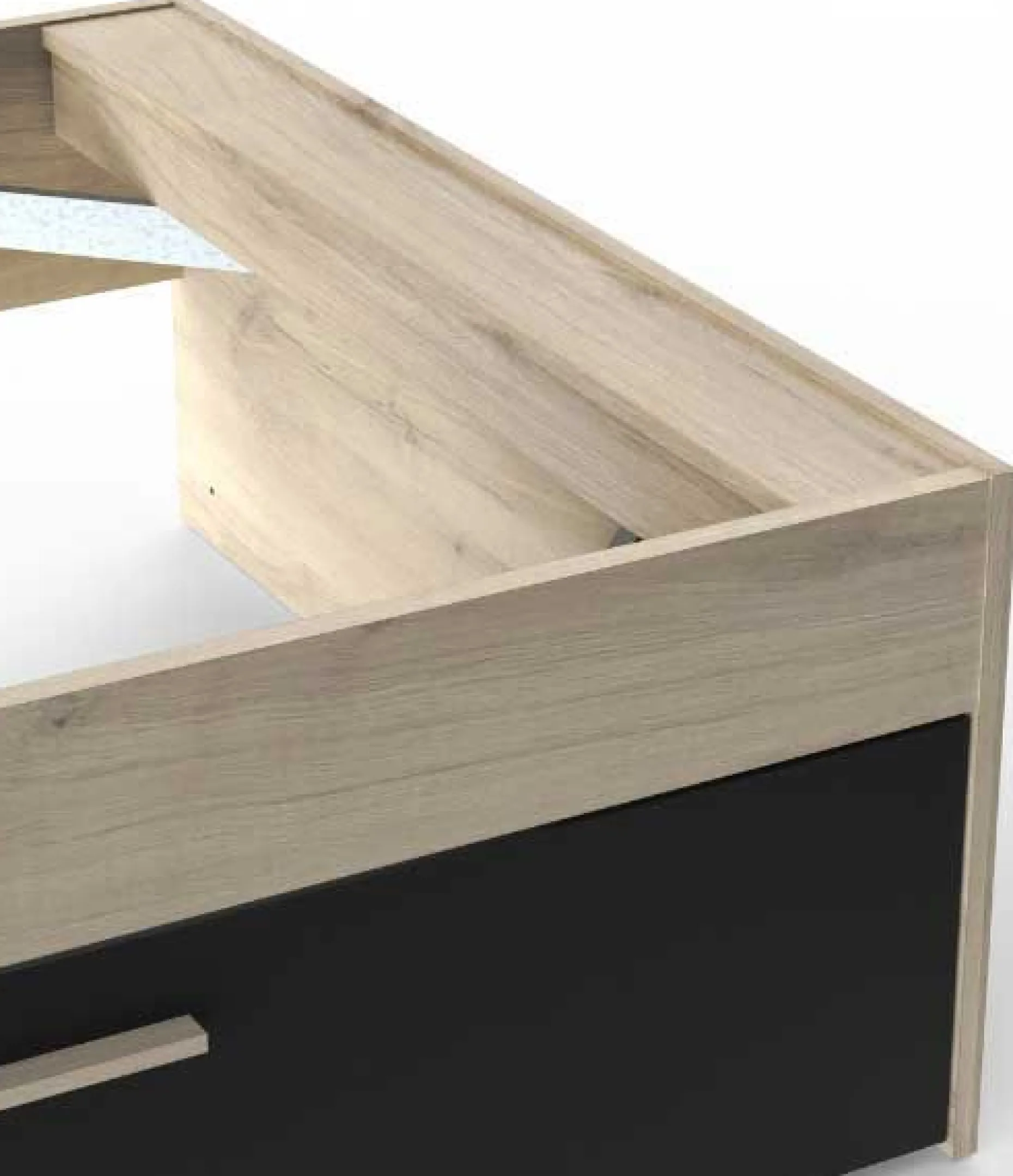 Bett Liva 90 x 190 cm-Kronberg Eiche/mattschwarz