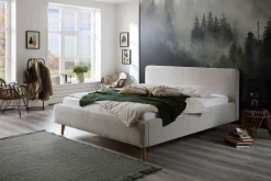 Bett Madras 160x200cm mit Lagerung Rippe Samt - beige