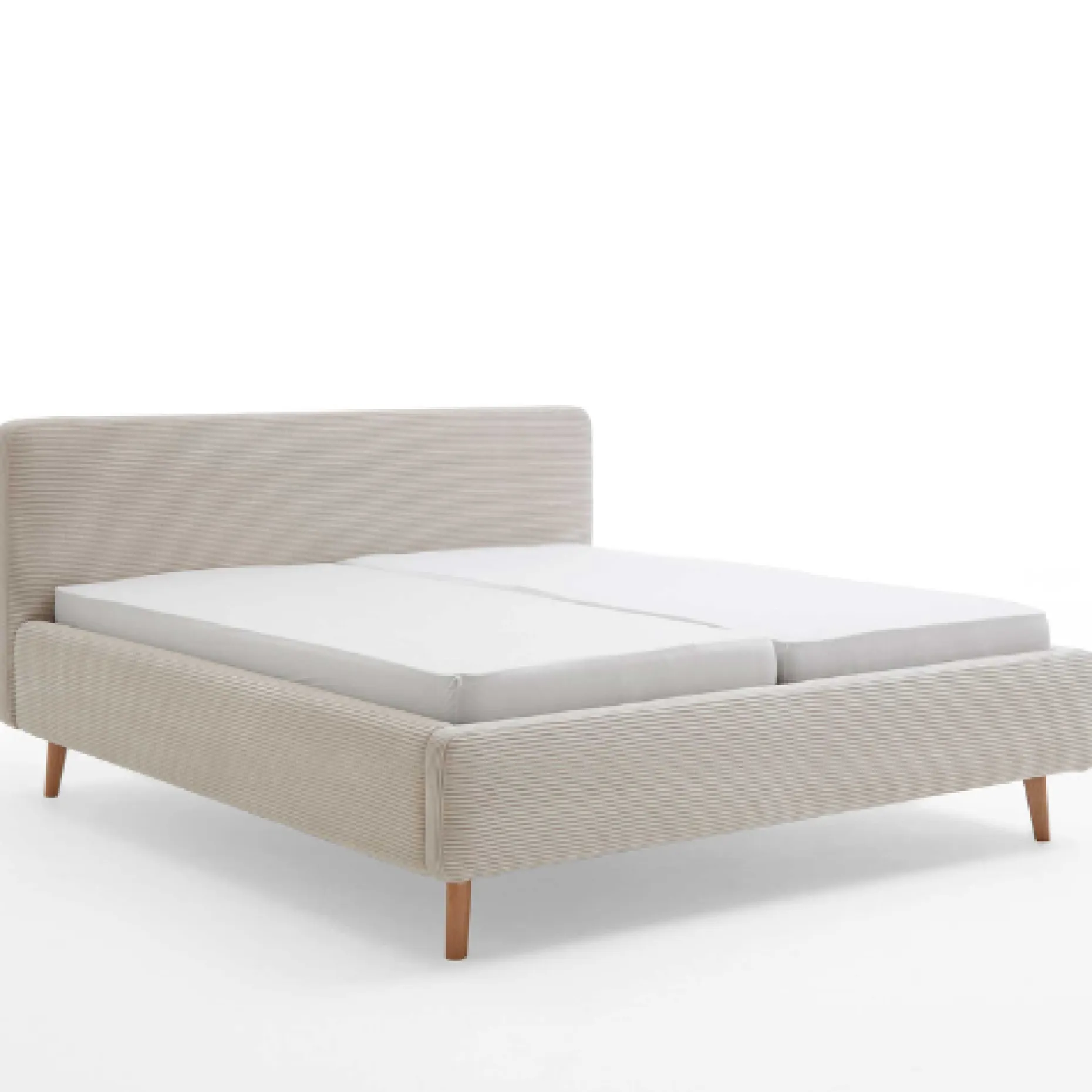 Bett Madras 180x200cm mit Lagerung Rippe Samt - beige