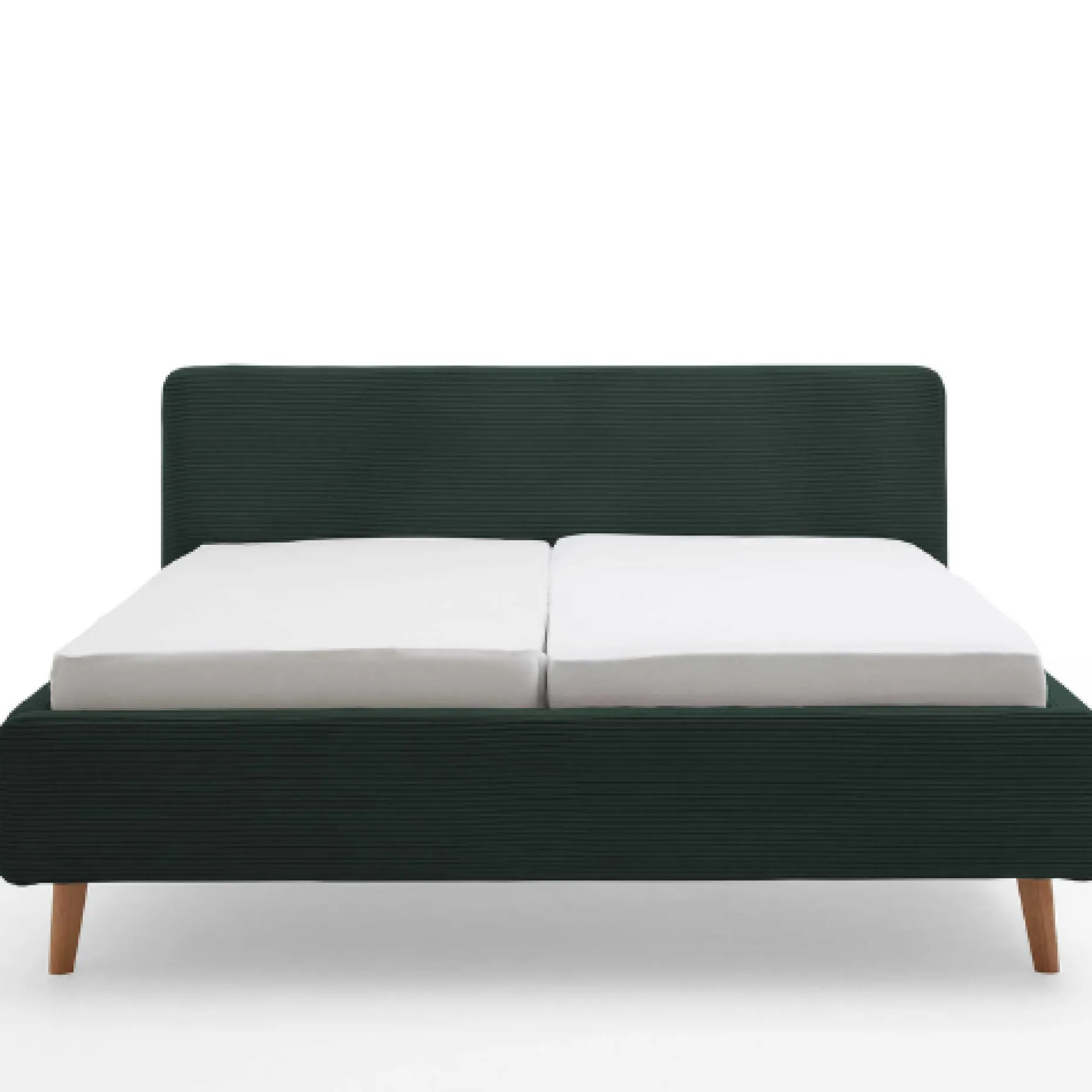Bett Madras 160x200cm mit Lagerung Rippe Samt - dunkelgrün