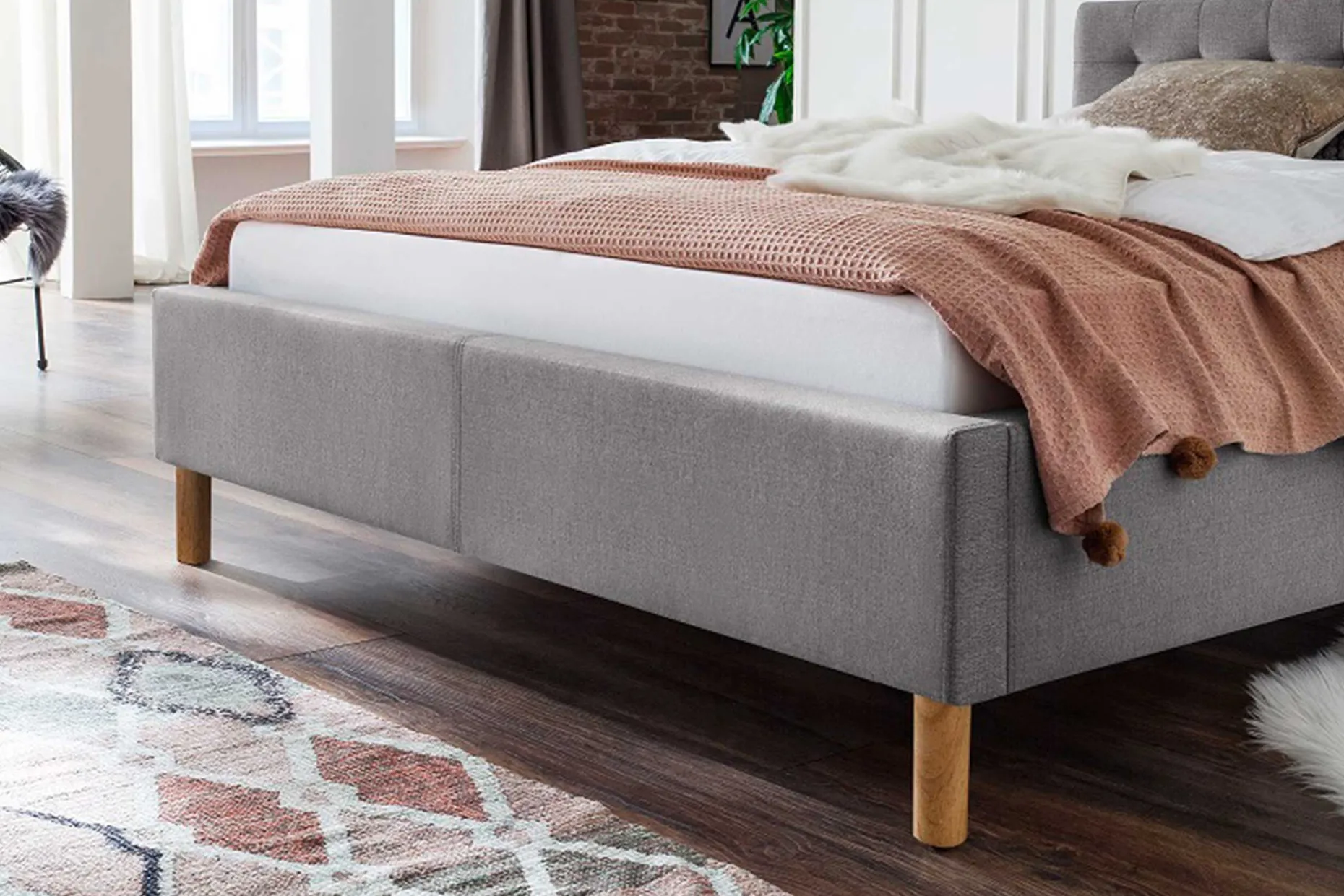 Bett Marilou 120x200 - grau