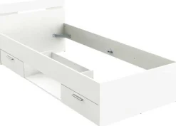 Bett Micheline mit Stauraum 90 x 200 cm-matt weiß