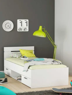 Bett Micheline mit Stauraum 90 x 200 cm-matt weiß