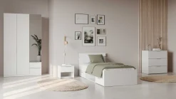 Bett Micheline mit Stauraum 90 x 200 cm-matt weiß
