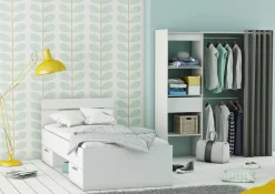 Bett Micheline mit Stauraum 90 x 200 cm-matt weiß