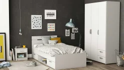 Bett Micheline mit Stauraum 90 x 200 cm-matt weiß