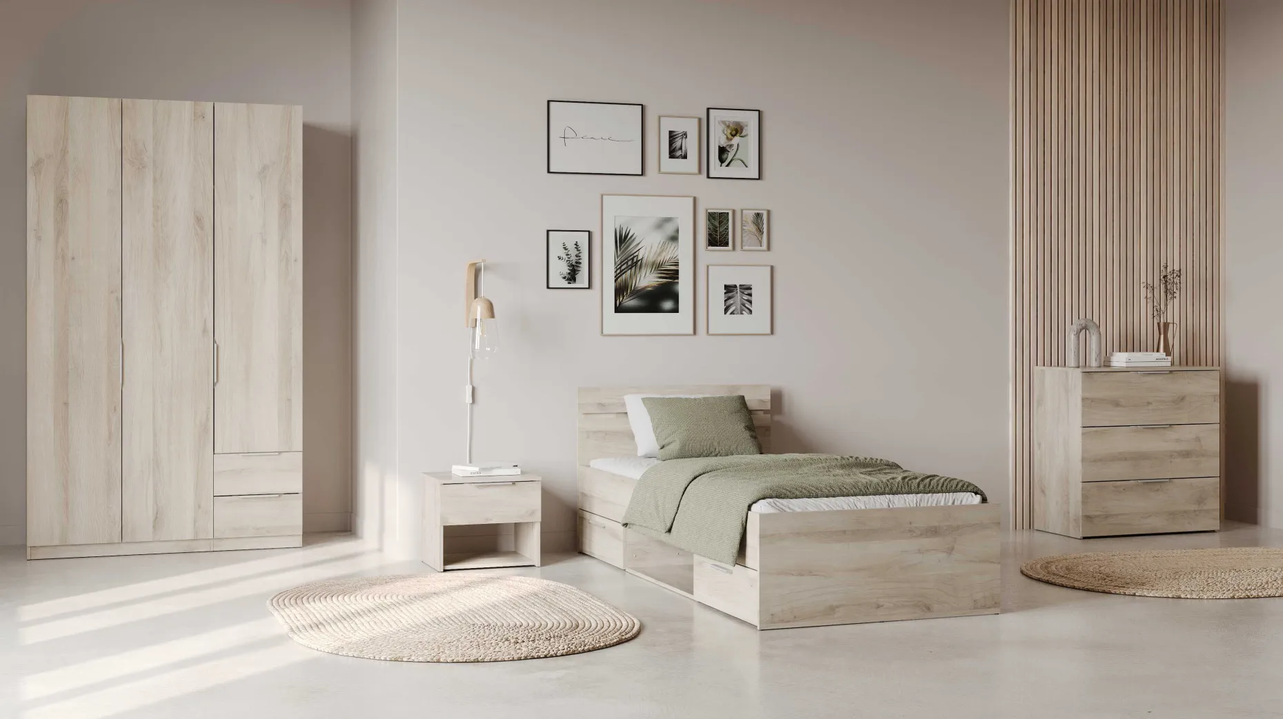 Bett Micheline 90 x 200 cm-Kronberger Eiche