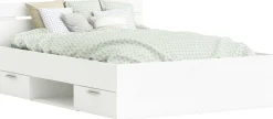 Bett Micheline 140 x 190 cm-matt weiß